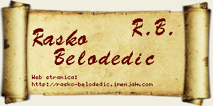 Raško Belodedić vizit kartica